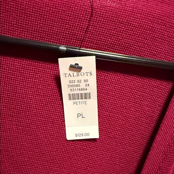 Talbots NWT Duster in Warm Fusia Sweater PL $129 - Picture 3 of 5
